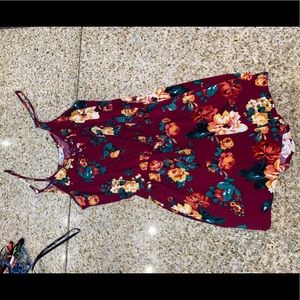MAROON FLORAL ROMPER